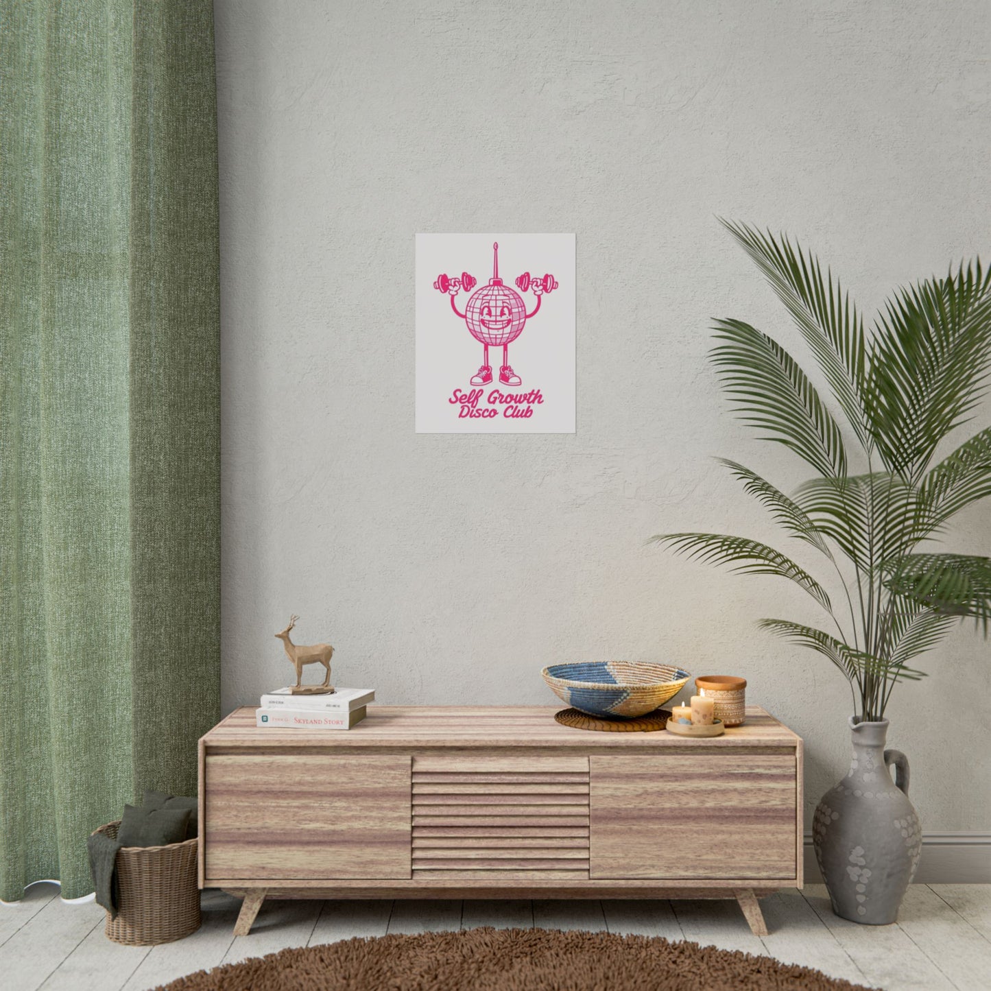 Poster Print - Self Growth Disco Club Pink Disco Ball Art Print
