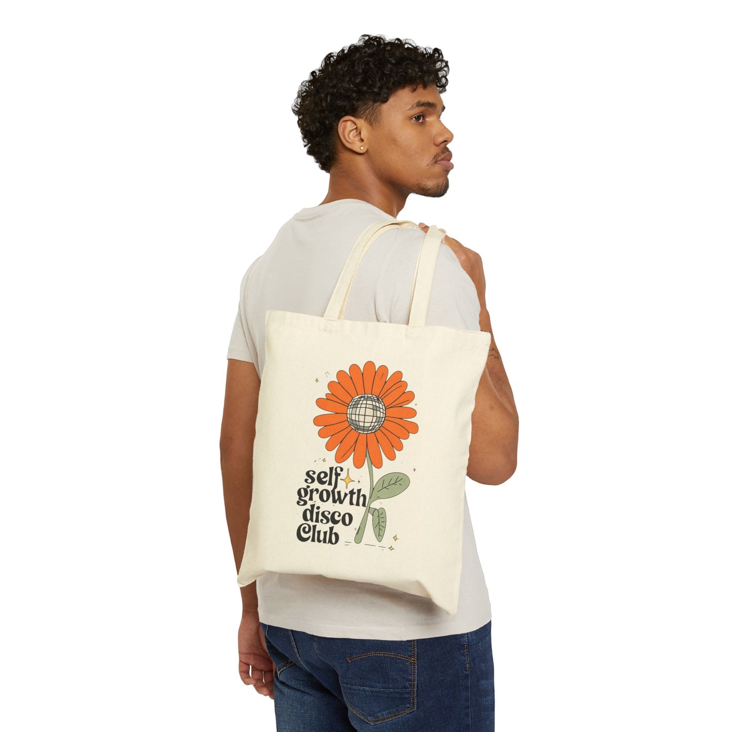 Canvas Tote Bag - Self Growth Disco Club Design