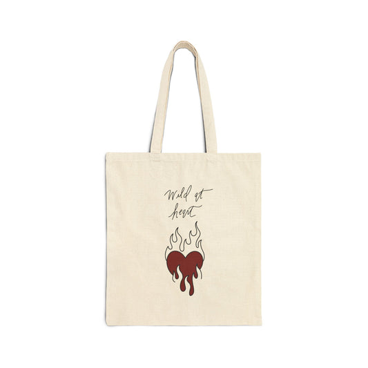 Wild at Heart Cotton Canvas Tote Bag - Eco-Friendly Shopping Bag