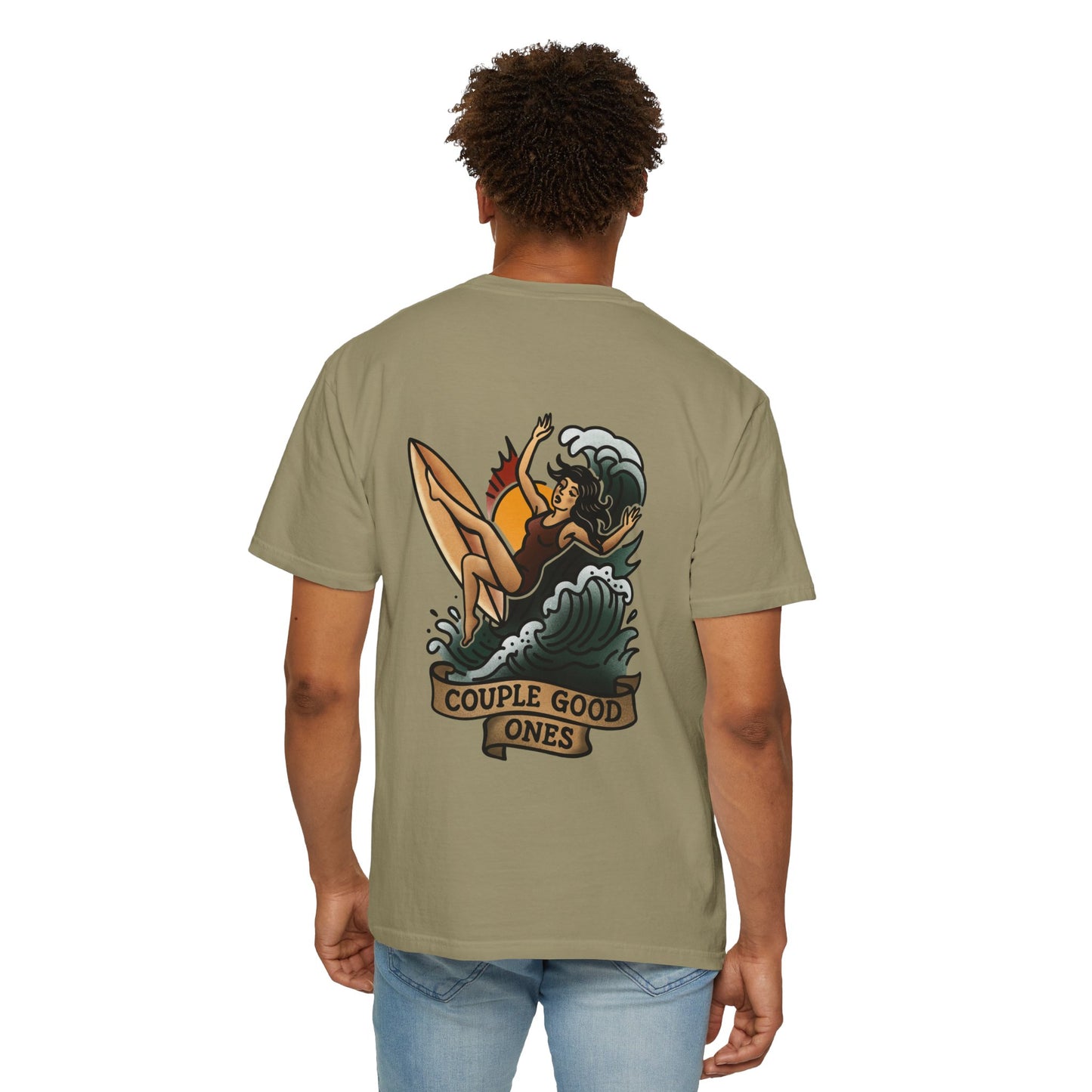 Surf Vibes T-shirt with 'Couple Good Ones' Graphic
