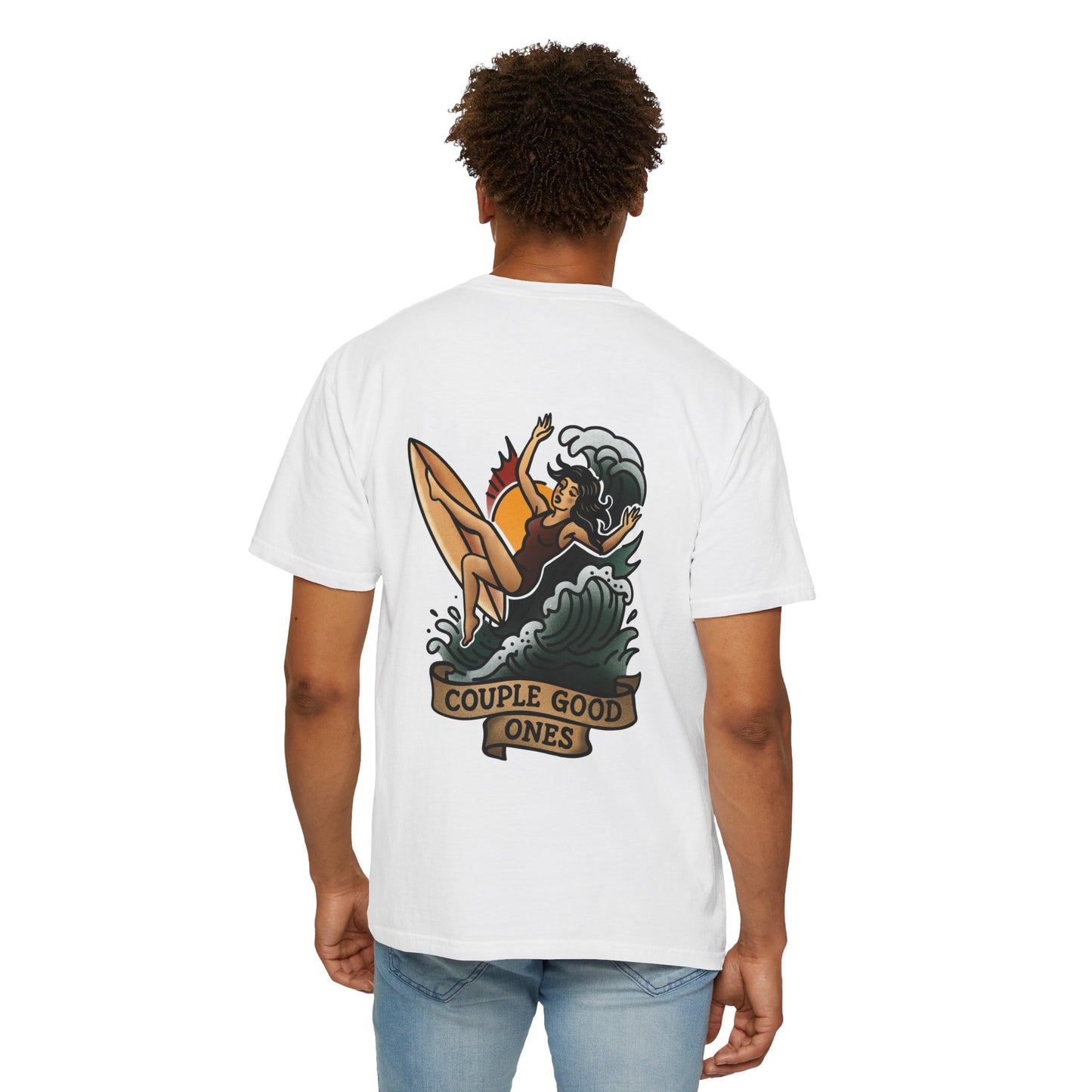 Surf Vibes T-shirt with 'Couple Good Ones' Graphic