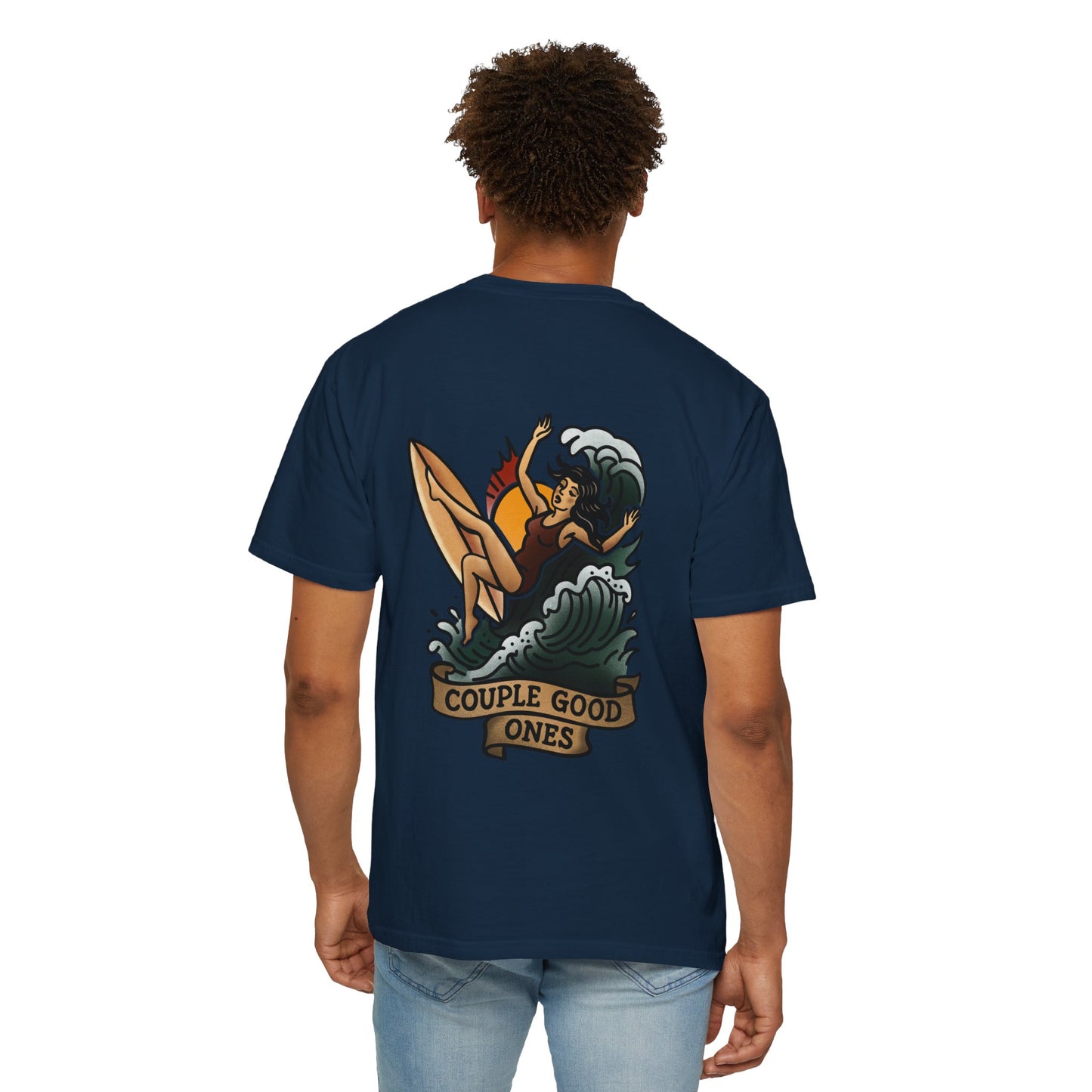 Surf Vibes T-shirt with 'Couple Good Ones' Graphic