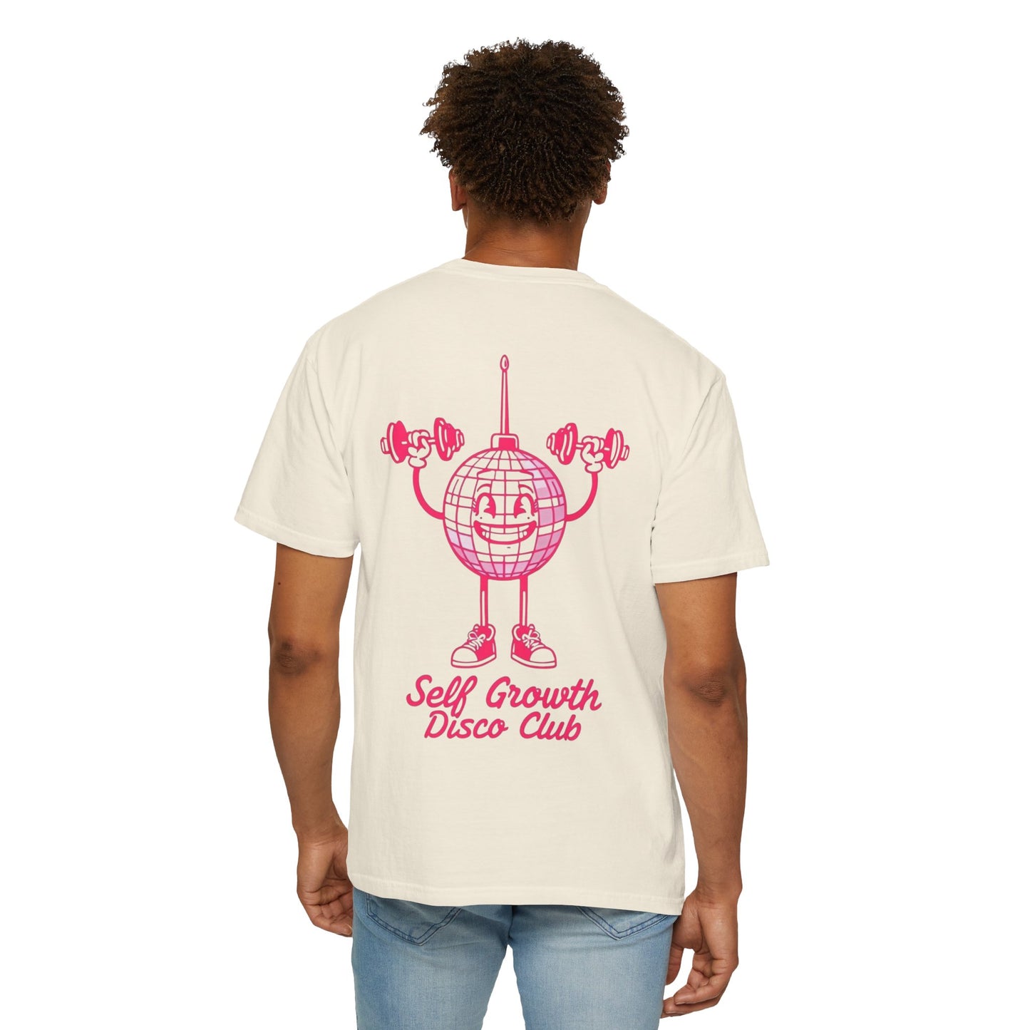 Self Growth Disco Club Unisex Garment-Dyed T-Shirt - Fun Fitness Vibe