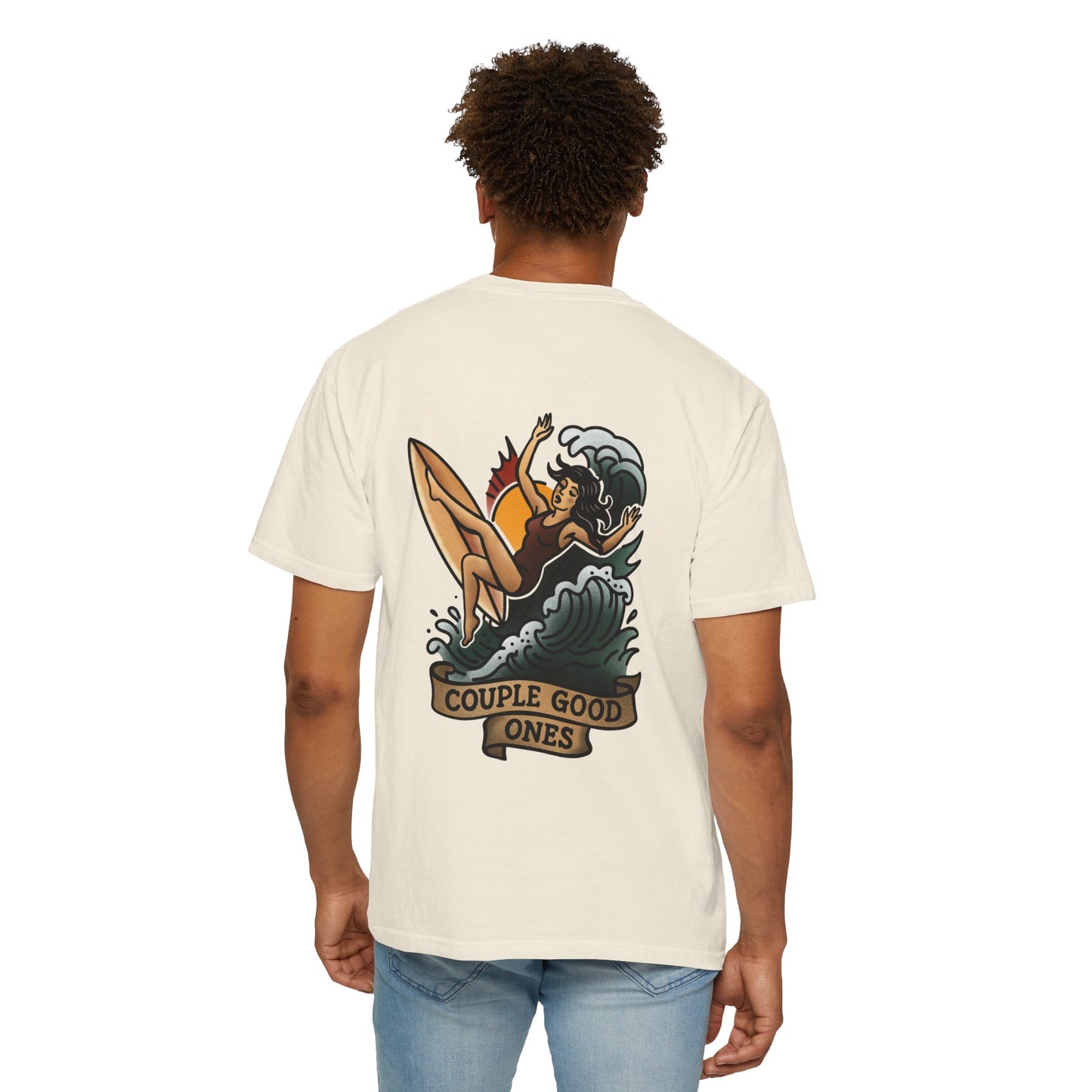 Surf Vibes T-shirt with 'Couple Good Ones' Graphic