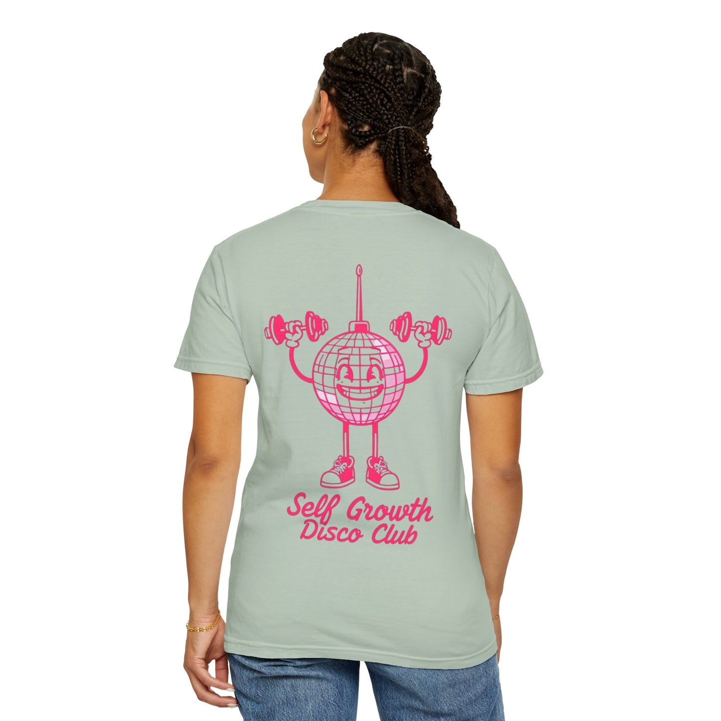 Self Growth Disco Club Unisex Garment-Dyed T-Shirt - Fun Fitness Vibe
