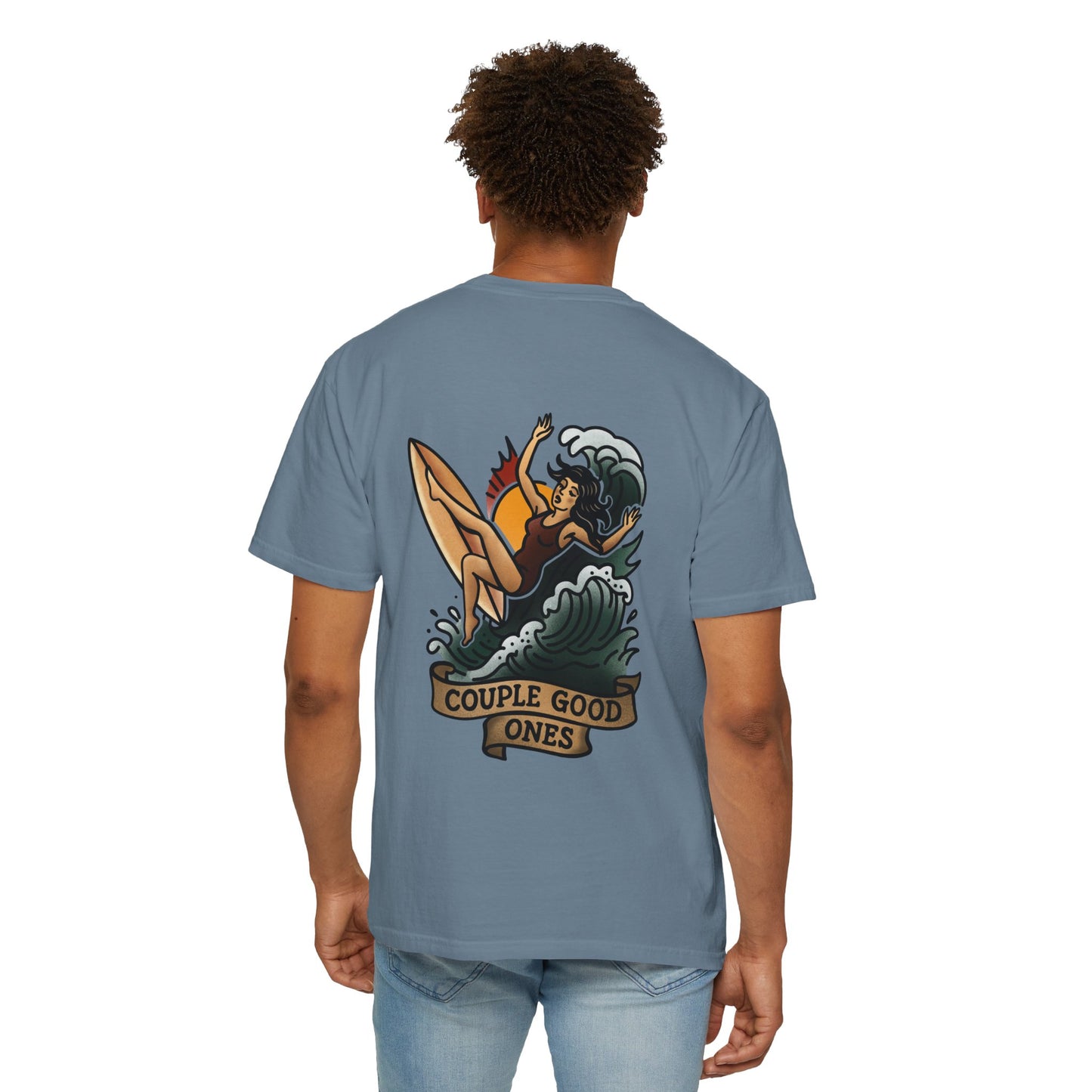 Surf Vibes T-shirt with 'Couple Good Ones' Graphic