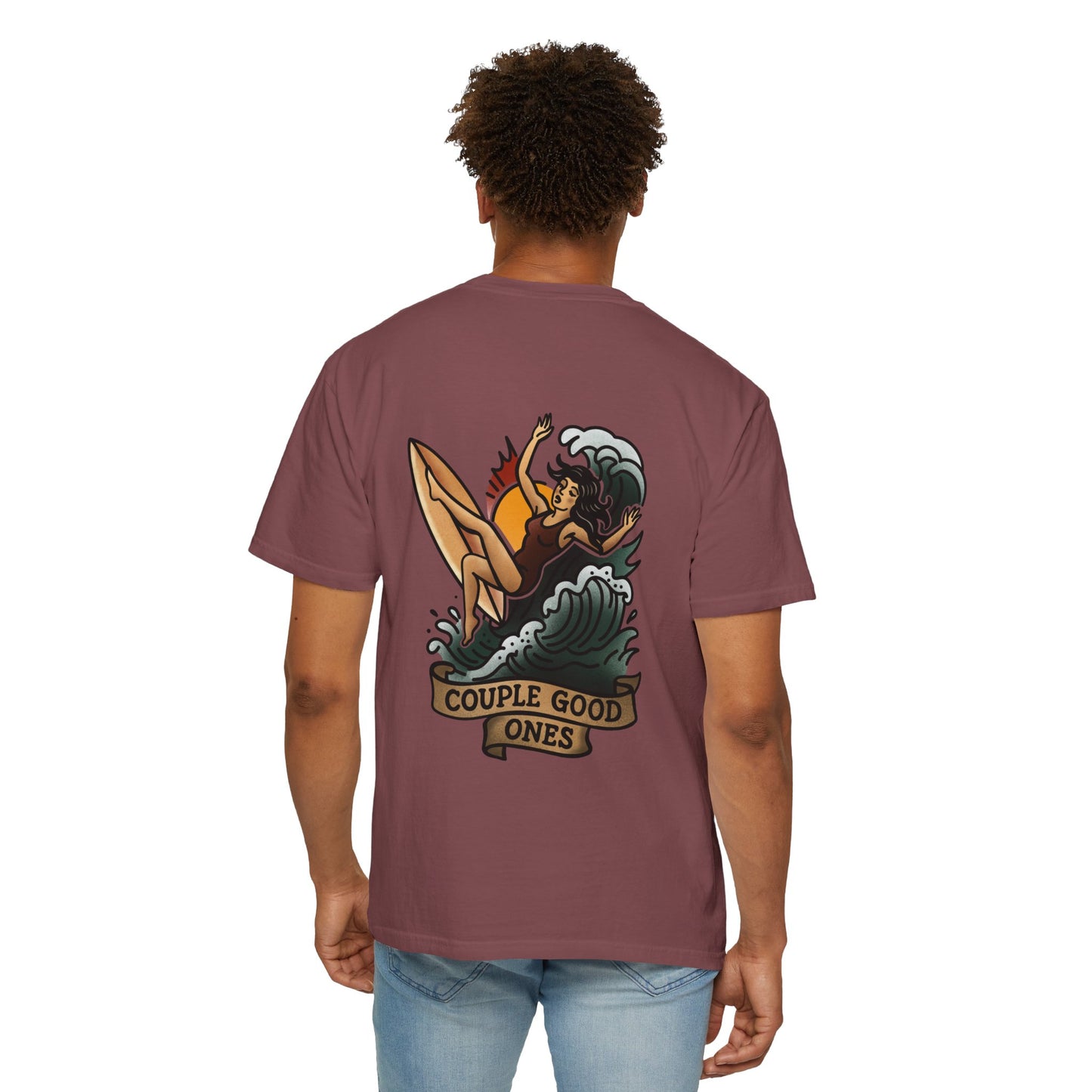 Surf Vibes T-shirt with 'Couple Good Ones' Graphic