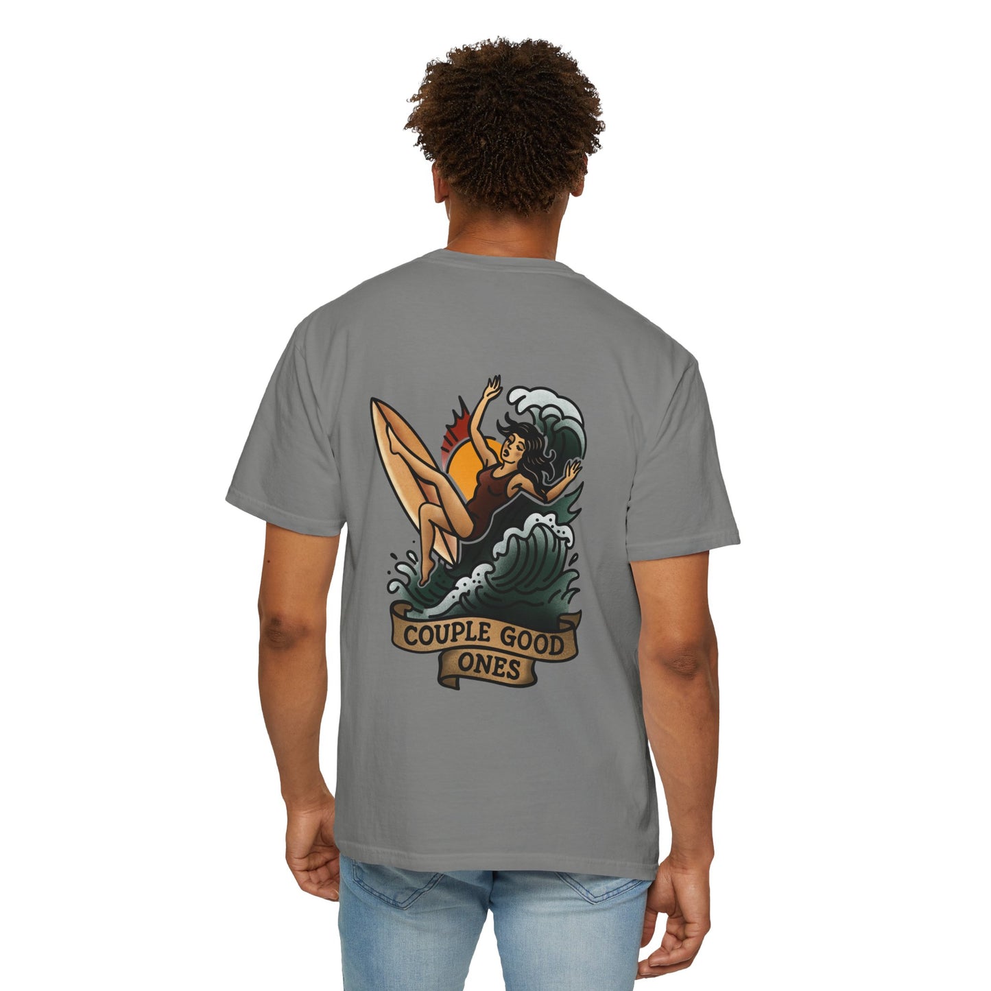 Surf Vibes T-shirt with 'Couple Good Ones' Graphic