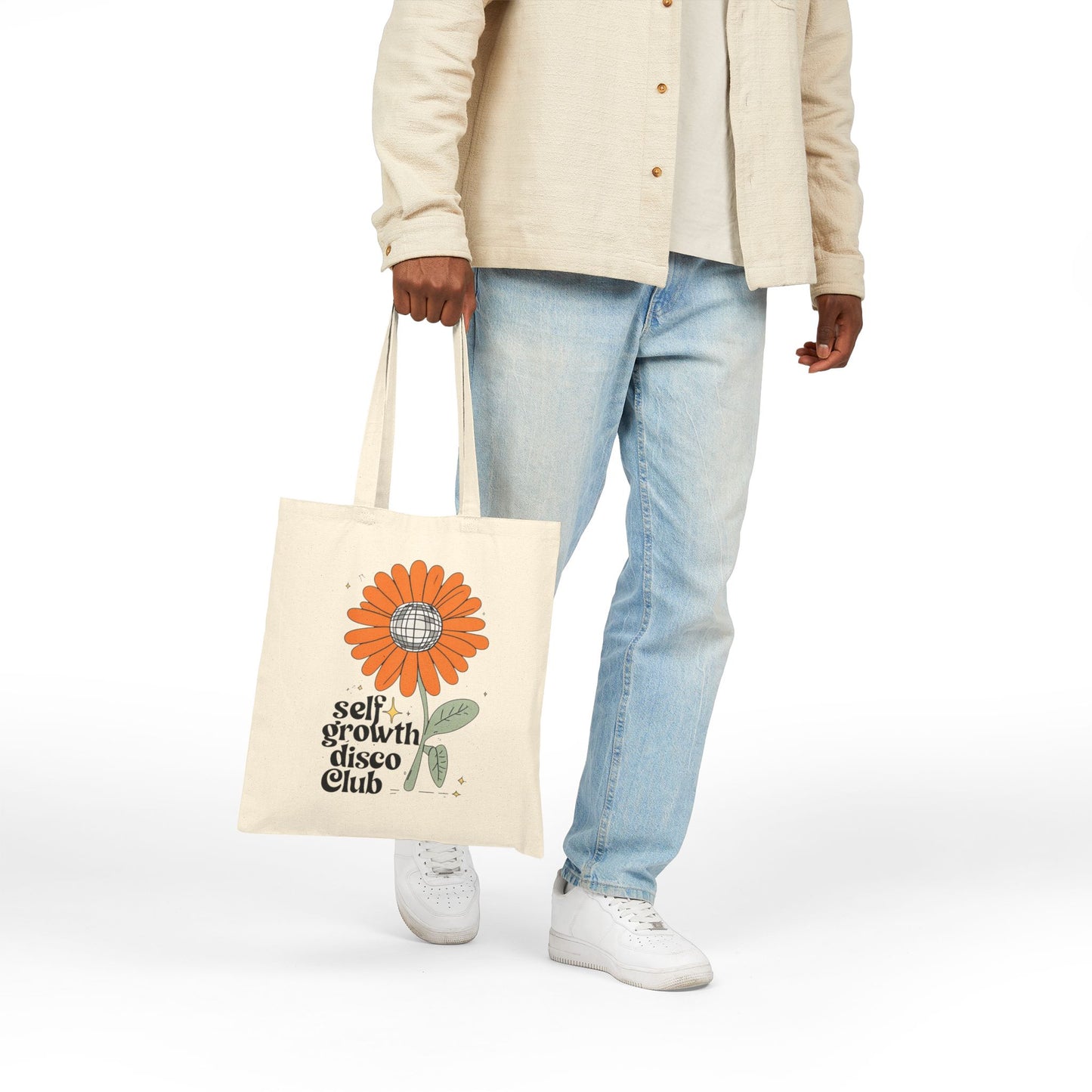Canvas Tote Bag - Self Growth Disco Club Design