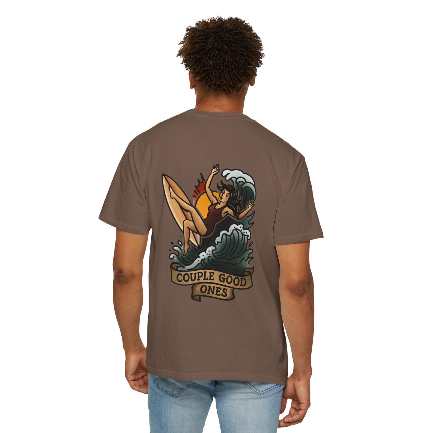 Surf Vibes T-shirt with 'Couple Good Ones' Graphic