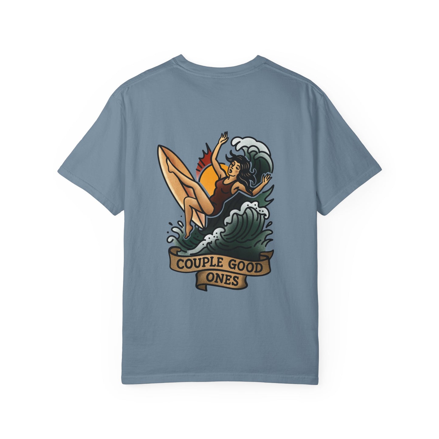 Surf Vibes T-shirt with 'Couple Good Ones' Graphic